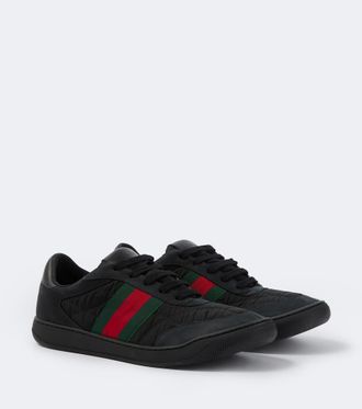 Gucci Screener leather-trimmed sneakers