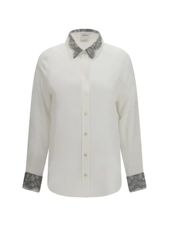 Alexander McQueen Floral Lace Detail Shirt - White