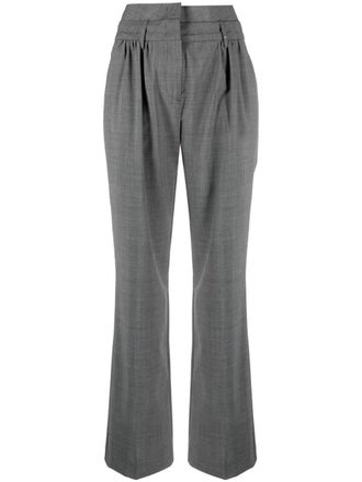 The Garment high-waisted tailored trousers - women - Wool/Recycled Polyester/Polyester/Lycra/Cotton - 1 - Grey