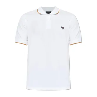 Paul Smith Polo Shirts, male, White, Size: 2XL Polo with logo patch