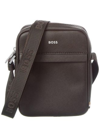 HUGO BOSS Zair NS Zip Leather Reporter Bag