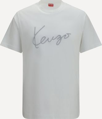 Kenzo T-shirt in cotone ricamata con logo Man XL