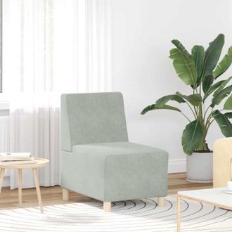 vidaXL Divano Sedia senza Braccioli Grigio Chiaro 55 cm Velluto - Vidaxl