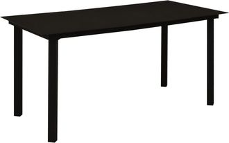vidaXL Mesa De Comedor De Jard&iacute;n Acero Y Vidrio Negra 150x80x74 Cm Vidaxl