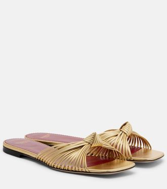 Valentino Garavani Sandalias Annet de piel metalizada