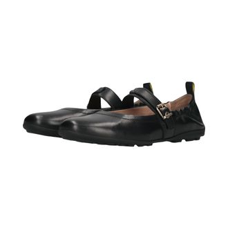 Salamander Ballerina SALAMANDER, Damen, Gr. 36, schwarz, Glattleder, Basic, Schuhe Ballerina, Halbschuh mit Klettverschluss mit aufgesetztem Riemchen