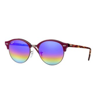 Ray-Ban Clubround Mineral Flash Lenses - unisex - Zonnebrillen - Rood - ONE Size - Accessoires