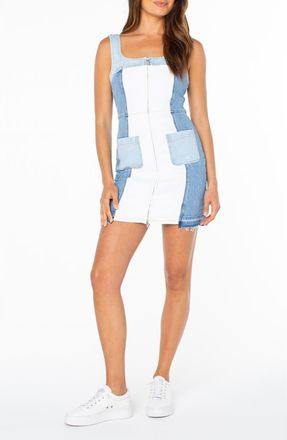 Roxy Sami Sleeveless Denim Patch Minidress in White Sky at Nordstrom, Size X-Small