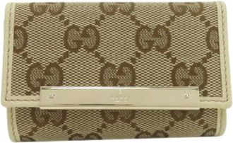 Gucci Pre-owned Accessories, female, Brown, Size: ONE SIZE Pre-owned Canvas Key-Holder