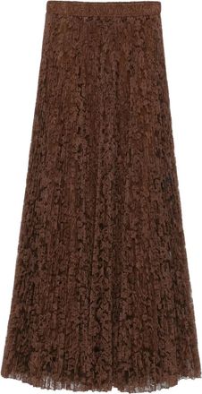 Ermanno Scervino Plooirok van kant - Bruin