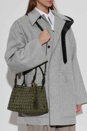 Bottega Veneta Suede Parachute Bag, Womens, Green