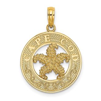 Diamond2Deal 14k Yellow Gold CAPE COD Starfish Charm