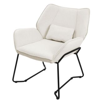 ML Design Sill&oacute;n de sal&oacute;n con coj&iacute;n beige reclinable tapizado con funda de lino