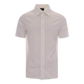 Emporio Armani Overhemden met korte mouwen - Heren - Korte mouwen Overhemden - Wit - M - Overhemden