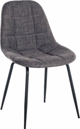 Clp Silla con patas de metal y asiento en tela gris claro