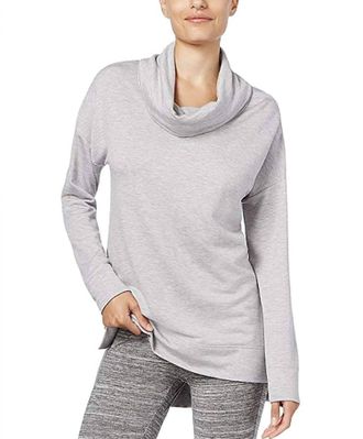 Alfani Womens Cowl Neck Sleep Tunic Top In Gray Heather