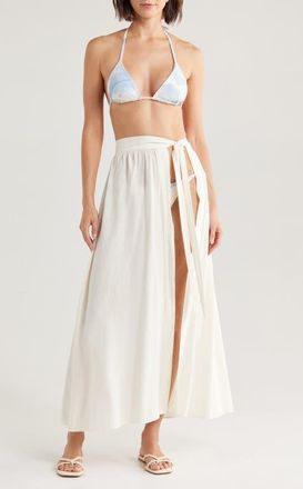 Boamar Louise Side Tie Cover-Up Maxi Skirt in Ivory at Nordstrom, Size Large