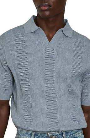 Reiss Kansas Texture Stripe Polo Sweater in Airforce Blue at Nordstrom Rack, Size Xx-Large