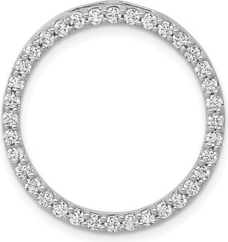 Diamond2Deal 14K White Gold Lab Grown Diamond Circle Pendant (0.72ct, VS, G-H)