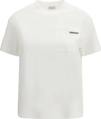 Brunello Cucinelli Womens Cotton T-Shirt White T-Shirts & Jerseys