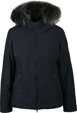 Bomboogie Fitted Stretch Coat with Removable Fur Trim