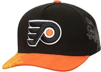 Mitchell & Ness Black/Orange Philadelphia Flyers May Flowers Pro Crown Adjustable Hat at Nordstrom
