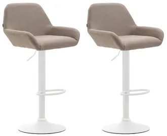 Clp Clp - Set De 2 Taburetes Braga En Tela Gris Topo Blanco