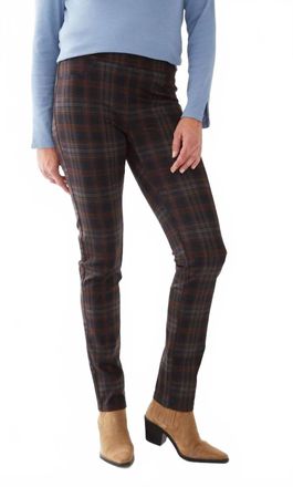 FDJ Pull-On Slim Leg Pants In Clay Plaid