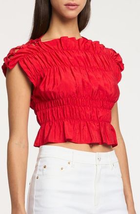 Cinq &agrave; Sept Evalina Crop Top in Goji Berry at Nordstrom, Size Xx-Small