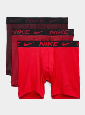 Nike Mens 6 micro-perforated red boxer briefs Elite Breathe 3-pack
