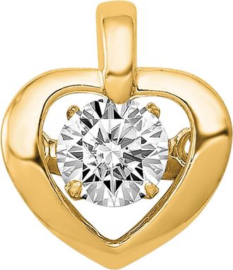 Diamond2Deal 14k Gold Lab Grown Diamond Heart Pendant (0.25ct, VS, G-H)