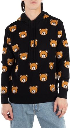 Moschino All-Over Bear Print Wool Sweater, Brand Size 46 (US Size 36)