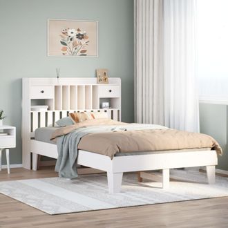 Berkfield Home Bed Frame without Mattress White 135x190 cm Solid Wood Pine