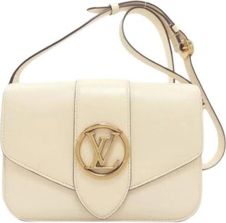 Louis Vuitton Pre-owned Vintage Crossbody Tas - Dames - Vintage Schoudertas - Beige - ONE Size - Leer - Vintage
