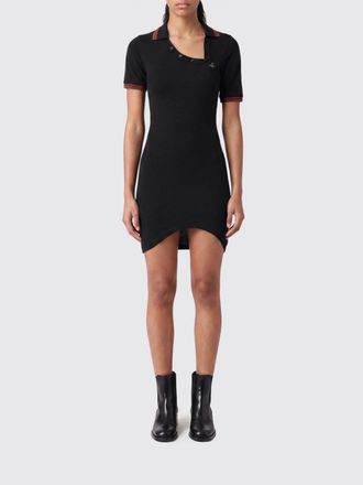 Vivienne Westwood Asymmetric Polo Mini Dress in Cotton with Embroidered Orb Logo