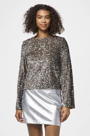 Pieces blousetop met pailletten