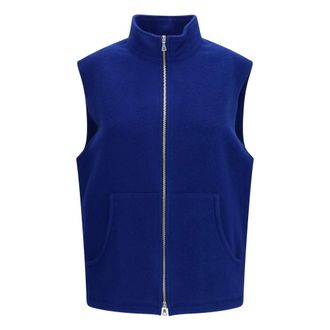 Rier Gilet in Lana Vergine - - Jackets - Donna - Blu - L