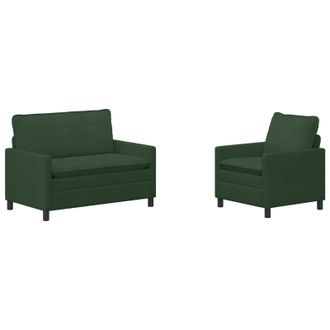 vidaXL Juego De Sof&aacute; 2 Uds. Verde Selva Tela Vidaxl