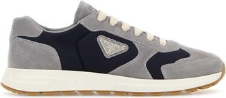 Prada Two Tone Suede And Re Nylon Prax Sneakers