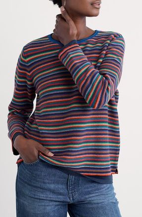Seasalt Cornwall Makers Rib Organic & Recycled Cotton Sweater in Ripple Marks Shore Mix at Nordstrom, Size 10 Us