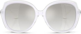 Michael Kors Canary Islands 55mm Gradient Round Sunglasses in White /Grey Clear Gradient at Nordstrom