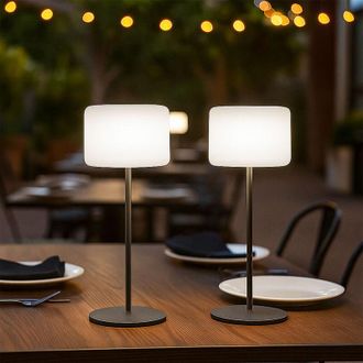 Fischer Leuchten Lampada solare a led dimmerabile con telecomando decorazione da giardino lampada da tavolo lampada da esterno lampada da patio ricaricabile, cambio
