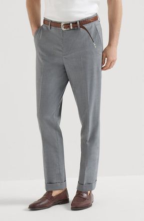 Brunello Cucinelli Leisure fit trousers in Grey at Nordstrom, Size 58 It