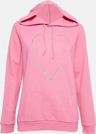 Love Moschino Pink Crystal Embellished Cotton Hoodie