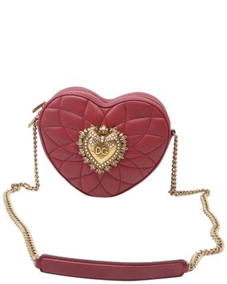 Dolce & Gabbana Burgundy Leather Devotion Heart-Shaped Bag (Authentic Pre- Loved)