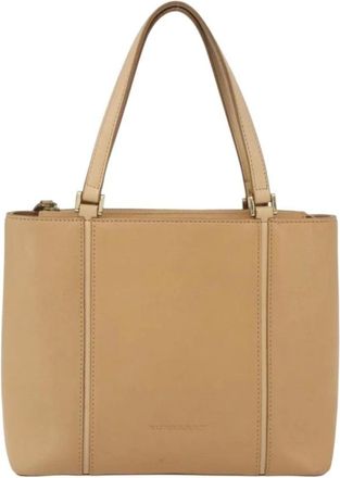 Burberry Pre-owned Tote Bags, female, Beige, Size: ONE SIZE Pre-owned Vintage Leather Tote Bag