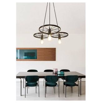 Trade Shop Trade Shop Traesio - Trade Shop - Lampadario A Sospensione Vintage 3 Portalampada E27 Rustica Retr&ograve; Country Lp-86n