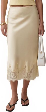 Few Moda Evren Silk Skirt In Butter