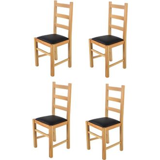 Tommychairs Tommychairs - Set 4 sedie modello Rustica per cucina bar e sala da pranzo, robusta struttura in legno di faggio color naturale e seduta rivestita in