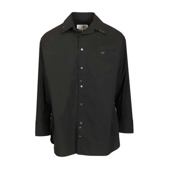 Maison Margiela Long-sleeved Cotton Shirt - male - MM6 Maison Margiela - Casual Shirts - Black - L - Shirts